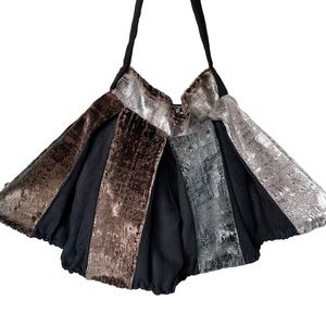 Batooli velvet and faux suede large hobo